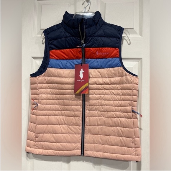 Cotopaxi Women’s Medium Fuego Down Insulated Puffer Vest Blue Ink Rosewood NWT - Picture 1 of 13